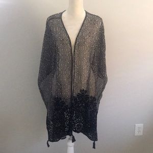 NWT DR2 Black & Tan Velvety Kimono Size 1X